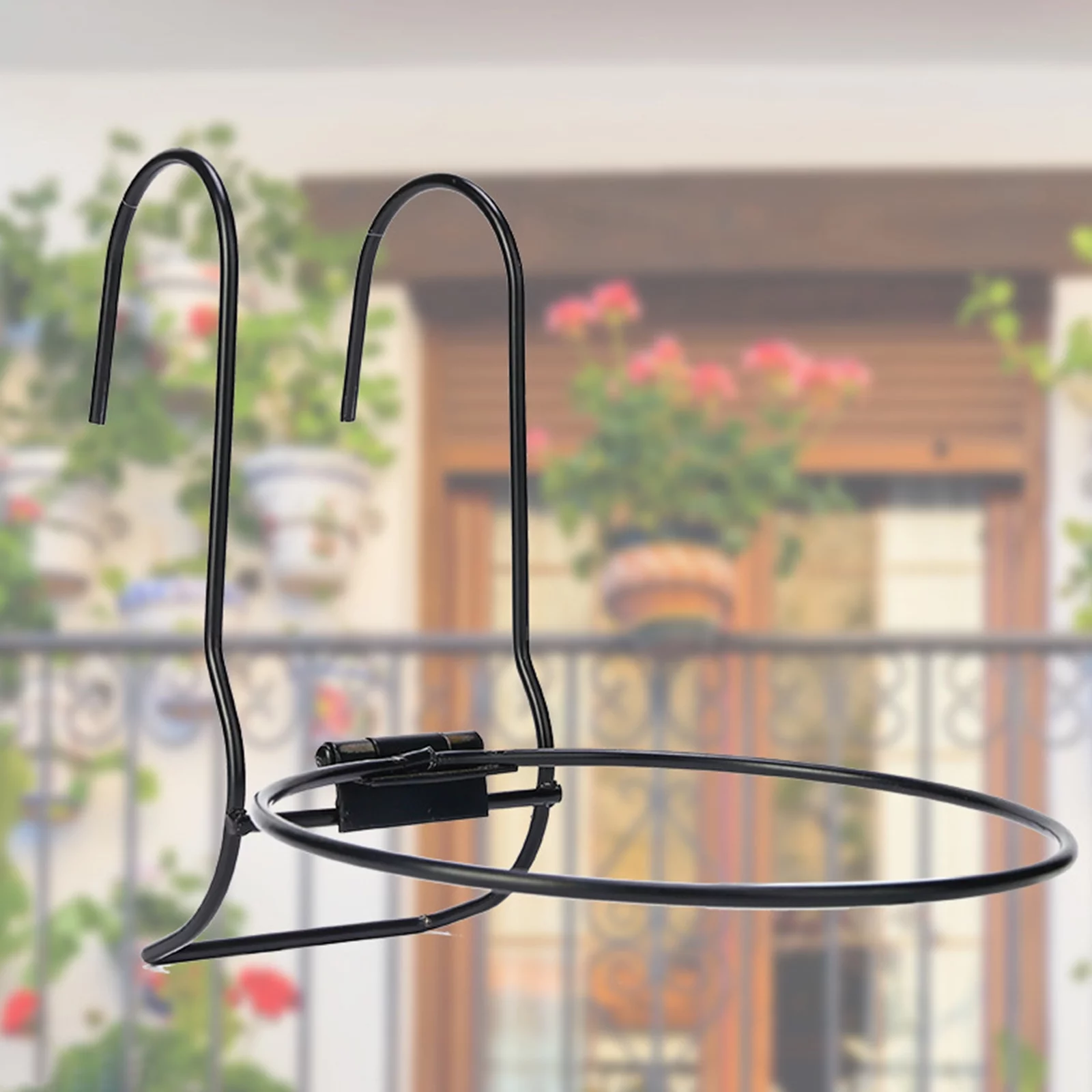 Metal Fence Flower Pot Mounted Iron Planter Hooks Hanger Balcony
