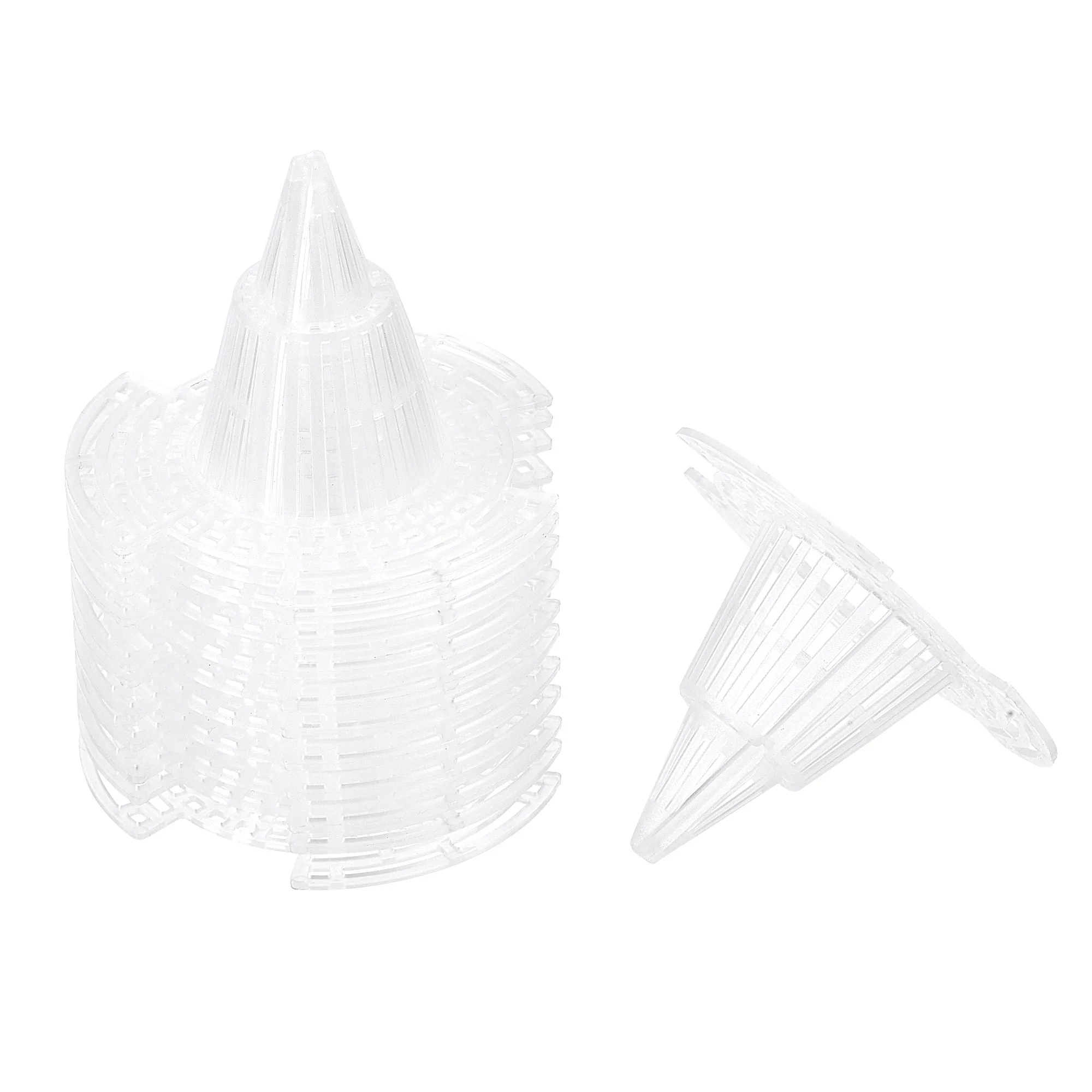 Uxcell Plastic Flower Pot Hole Mesh Pad Cone Shape Plants Bottom Grid Drainage Screen, 74x74x54mm White Pack of 12