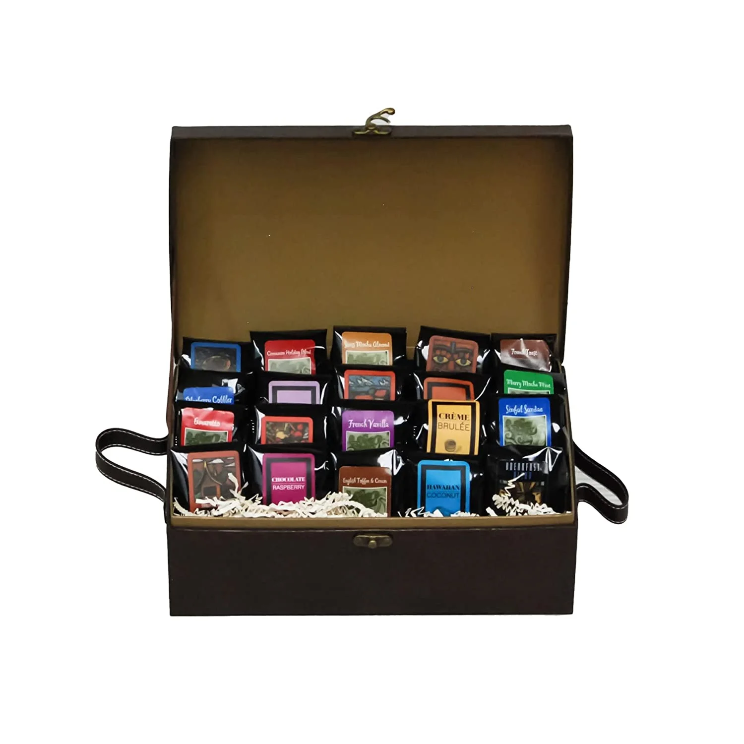 Coffee Trunk Of Samplers | 20 Ground Samples | Light-Medium Roast | Coffee Gift Basket |