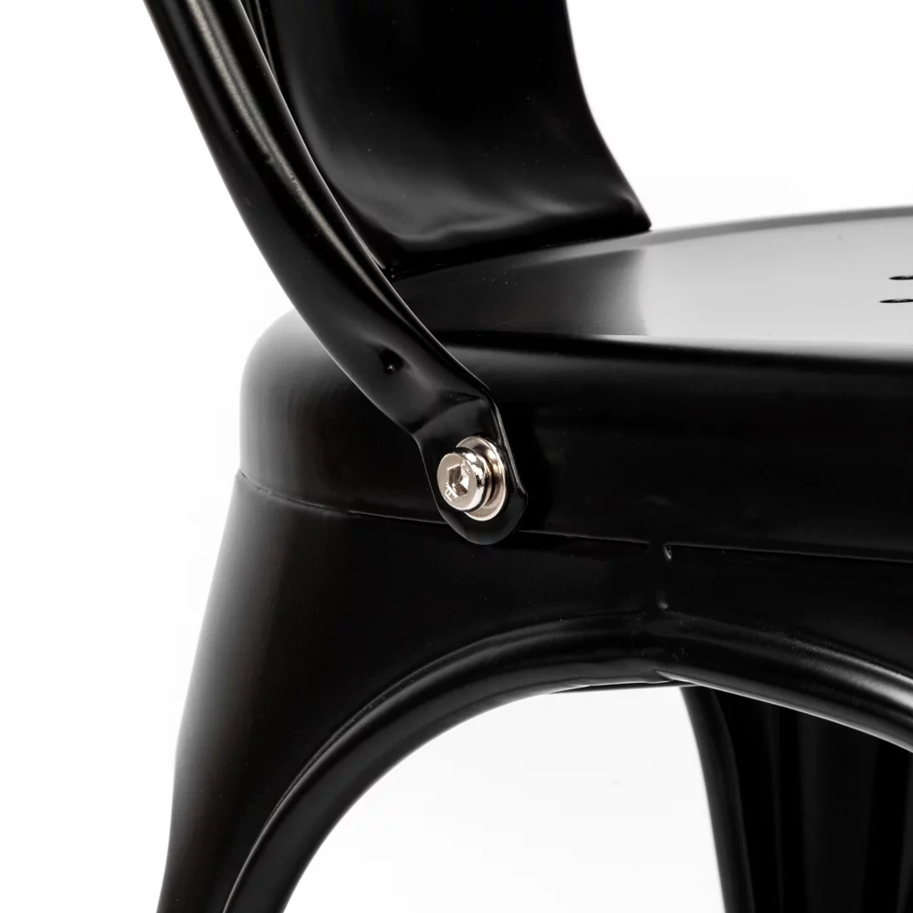 Zimtown Set of 4 Dining Chairs Industrial Metal Stackable Cafe Side Chair