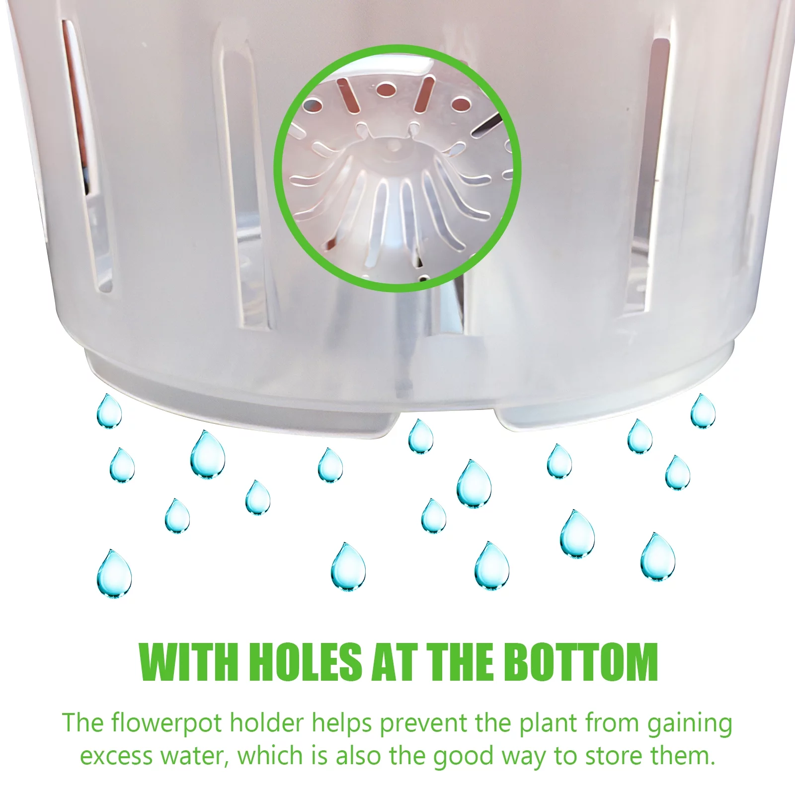 9pcs Clear Plastic Orchid Pot Indoor Clear Orchid Pots Orchid Flower Pots with Holes