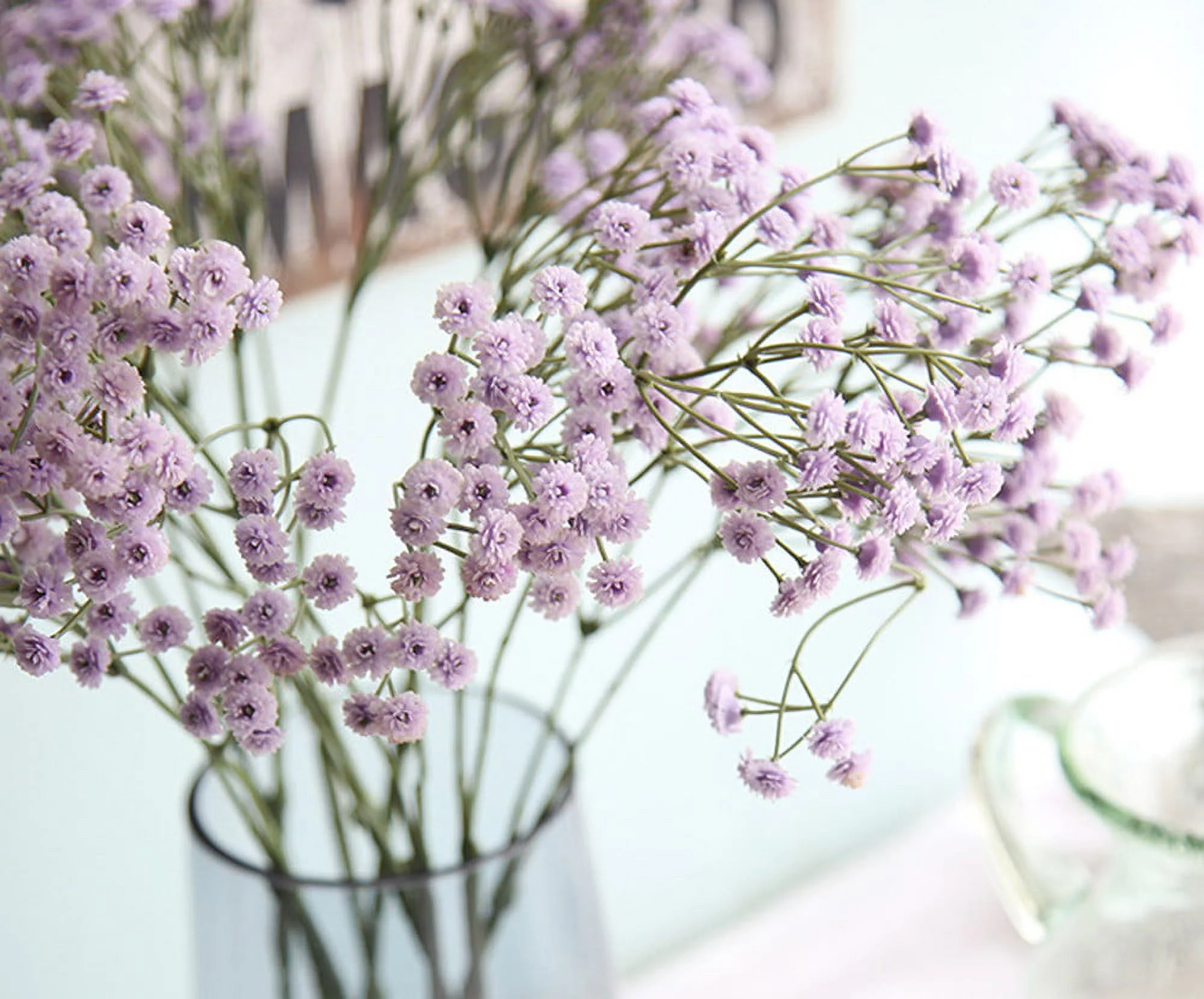 Orchid Artificial Flowers with Pot Artificial Silk Fake Flowers Baby's Breath Floral Wedding Bouquet Party Decor