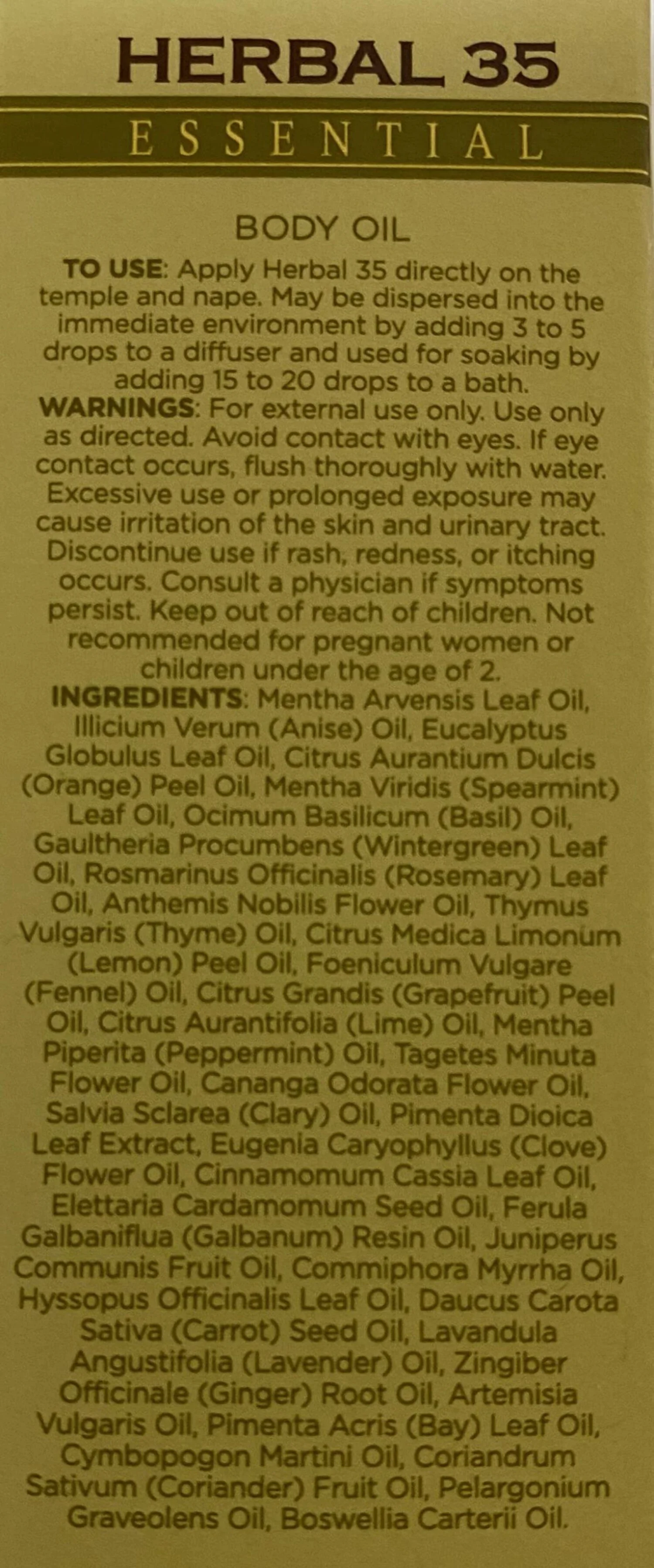 L'eudine Herbal 35 Essential Oil, Soothing and Calming Eucalyptus Essential Oil, Powerful Blend of up 35 Essential Oils for Aromatherapy  Wellness Support - 1fl oz