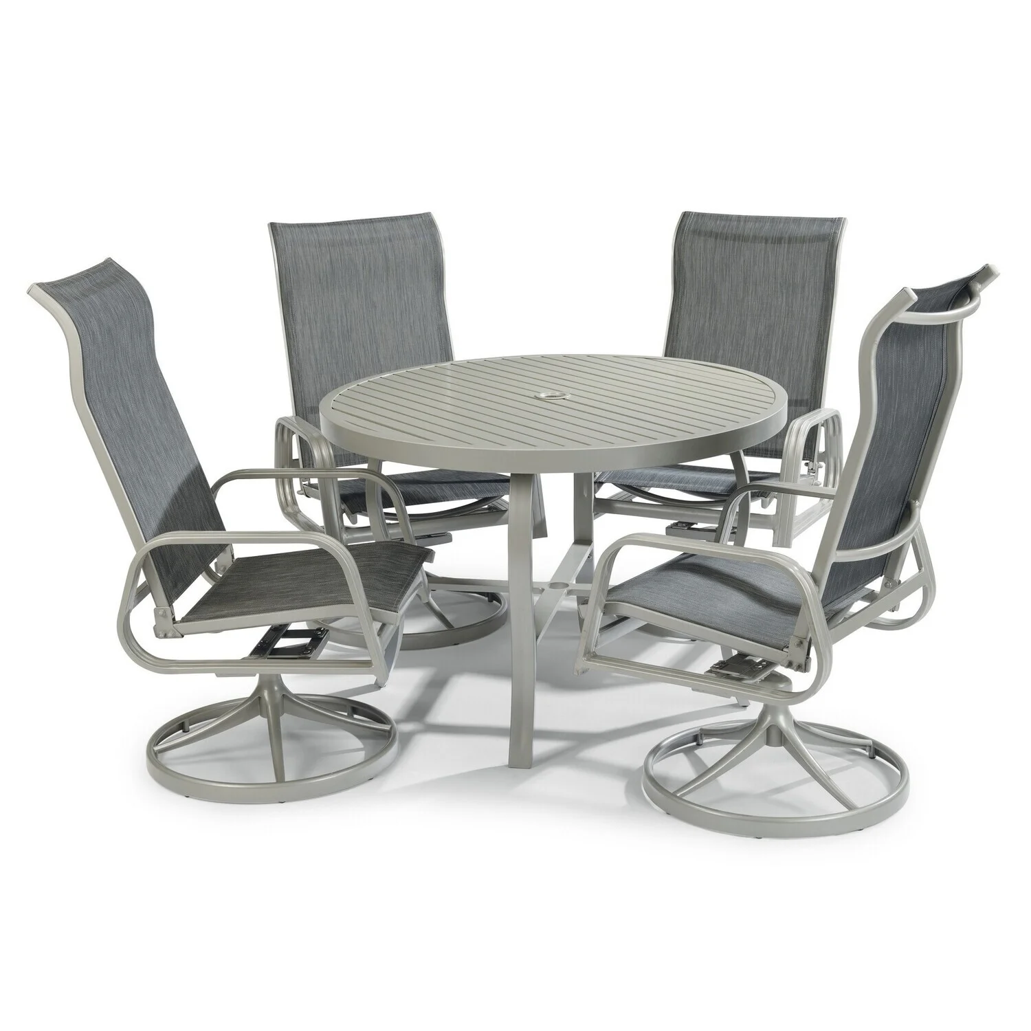 Homestock Retro RevivalGray Aluminum 5 Piece Outdoor Dining Set