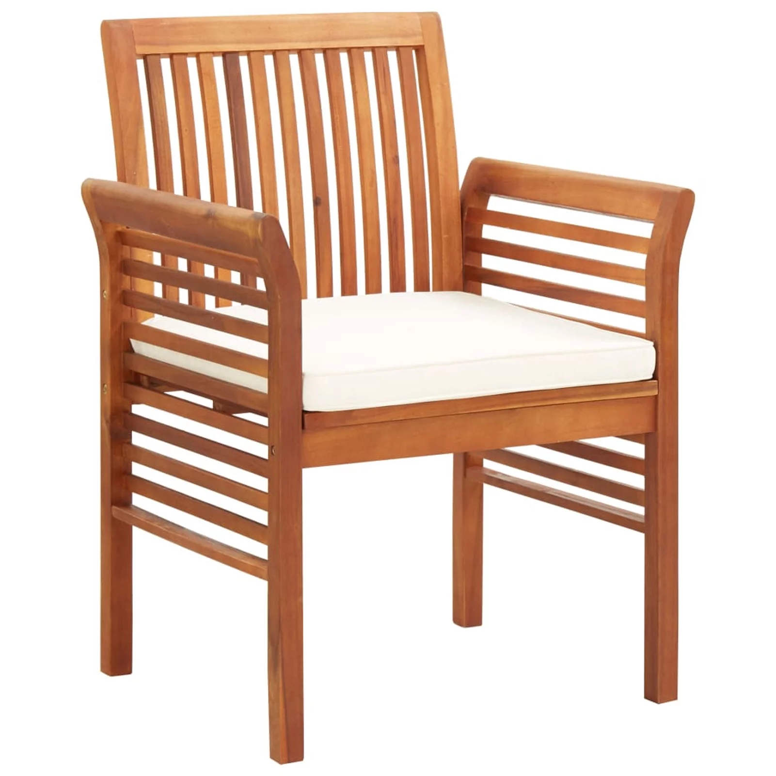 Walmeck Patio Dining Chairs with Cushions 8 pcs Solid Wood Acacia