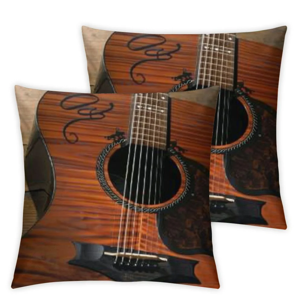 Nawypu  Throw Pillow Covers Guitar Music Speaks Messenger Electric Musician Where Words Fail Spruce Top Acoustic Decorative Pillow Cases Home Decor Square 2pcs Pillowcases White