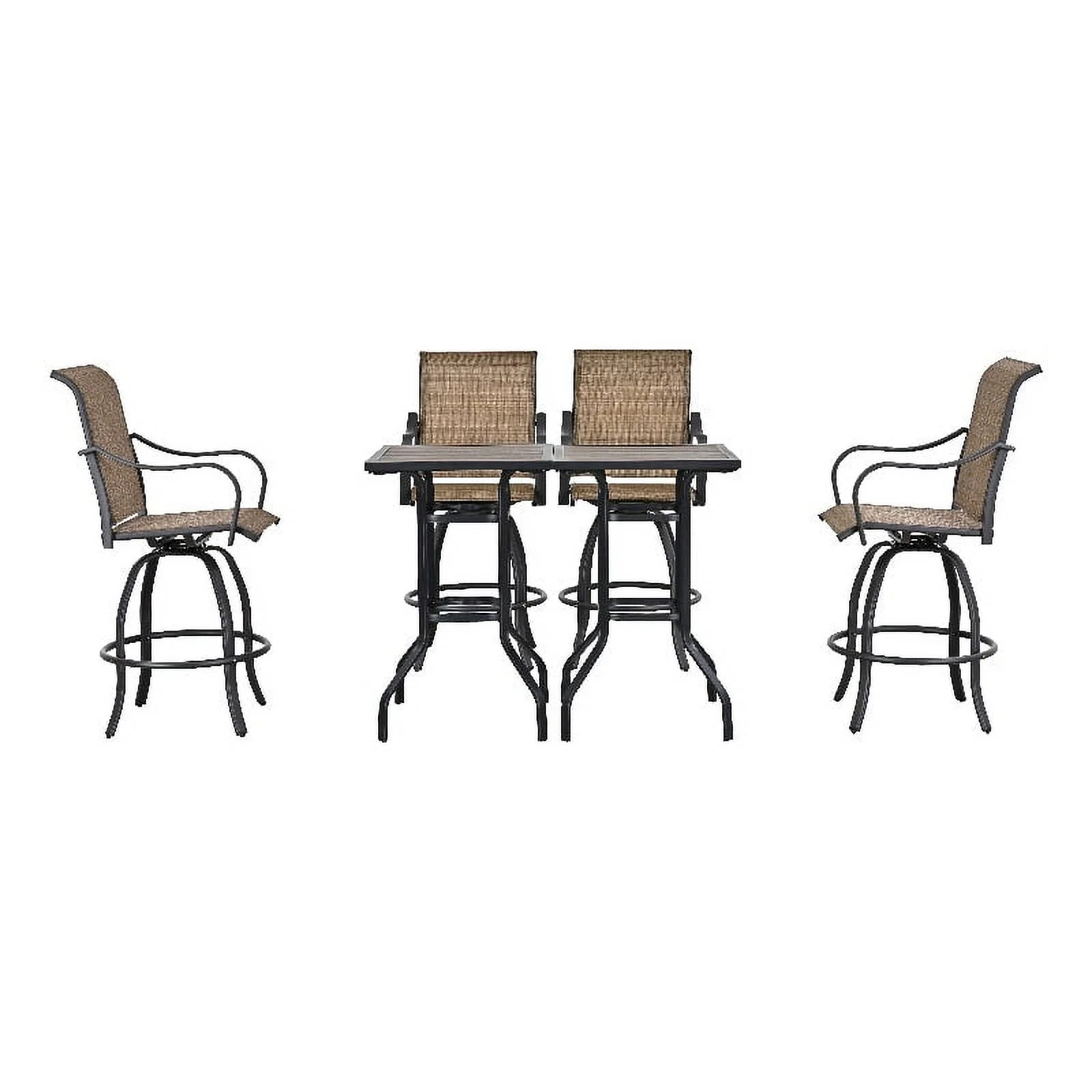 Patio Festival Metal 6-Piece Outdoor Dining Set in Brown & Black Finish