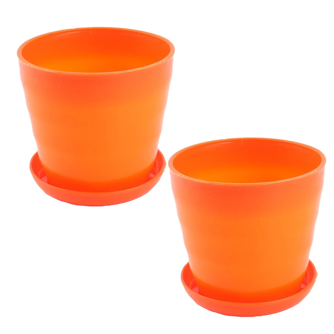 Uxcell Household Plastic Plant Flower Vegetable Holder Pot Orange for Christmas 2 Pack
