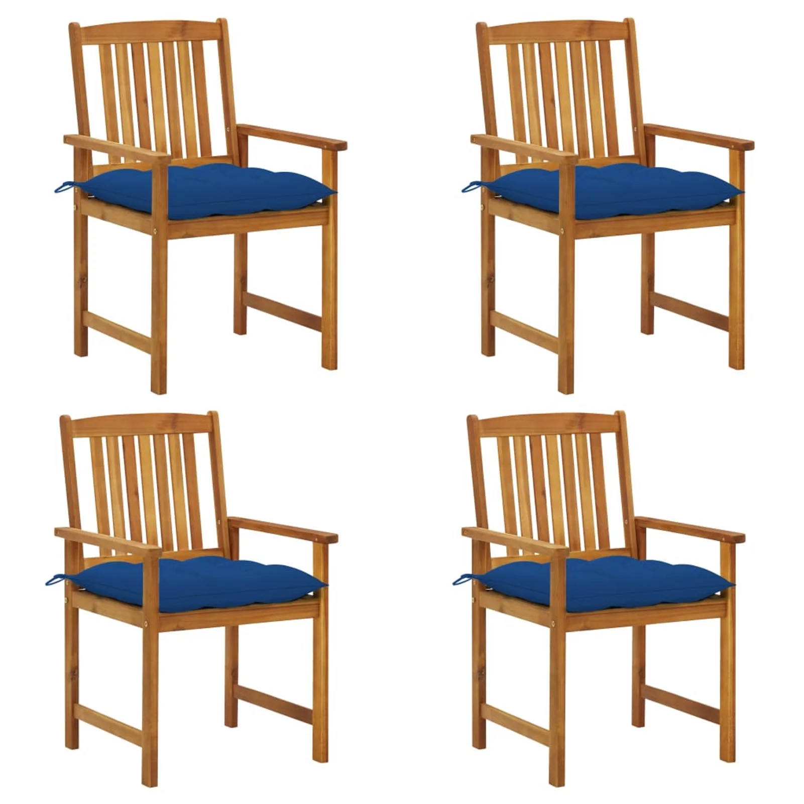 Aibecy Patio Chairs with Cushions 4 pcs Solid Acacia Wood