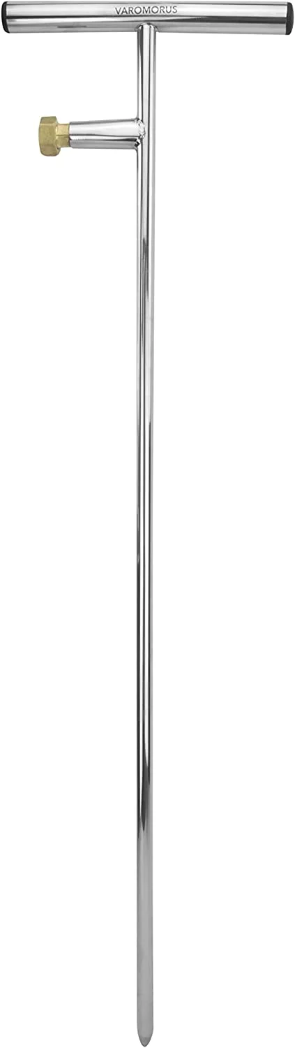 Varomorus Stainless Steel Deep Root Feeder for Tree Watering Spike Tool Irrigation for Outdoor Plants System Wand T-Handle One-Piece