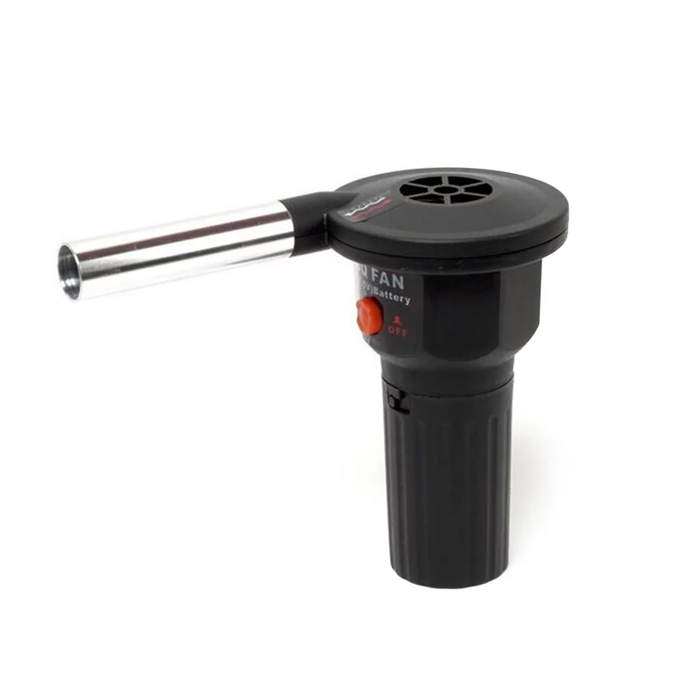 MaxFUH BBQ Fan Air Blower Aluminum Alloy Barbecue Air Blower for Picnic Camping Cooking