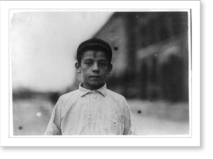 Historic Framed Print, Leopoldo Andrioli, 208 Elm Street, in spinning room of the Ayer Mill. See also 2490. Location: Lawrence, Massachusetts., 17-7/8