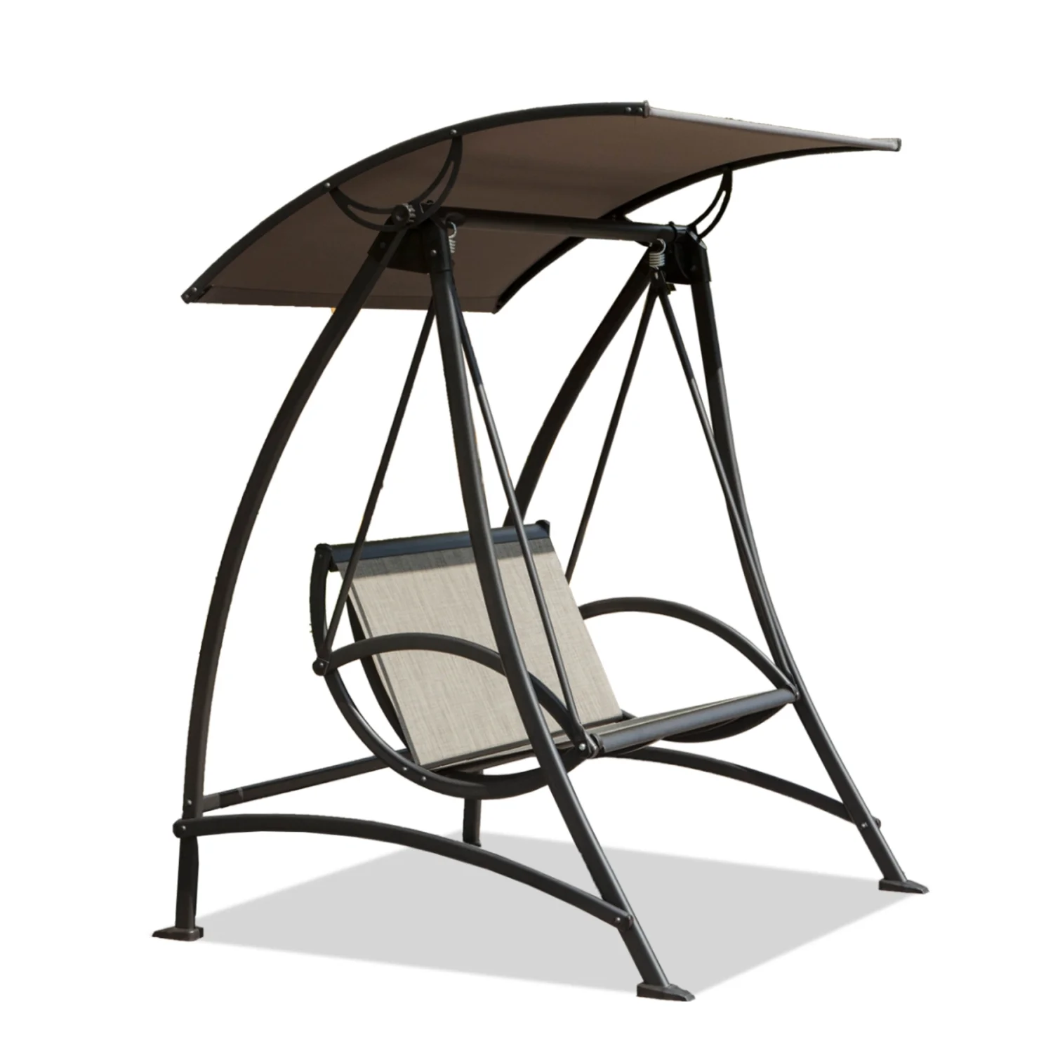 ZJbiubiuHome 2-Seat Patio  Chair  Outdoor Porch  with Adjustable Canopy and  Steel Frame  Patio  Glider for Garden  Deck  Porch  Backyard