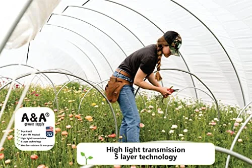 A&A Green Store Greenhouse Plastic Film Clear Polyethylene Cover UV Resistant (8 ft Wide x 25 ft Long)
