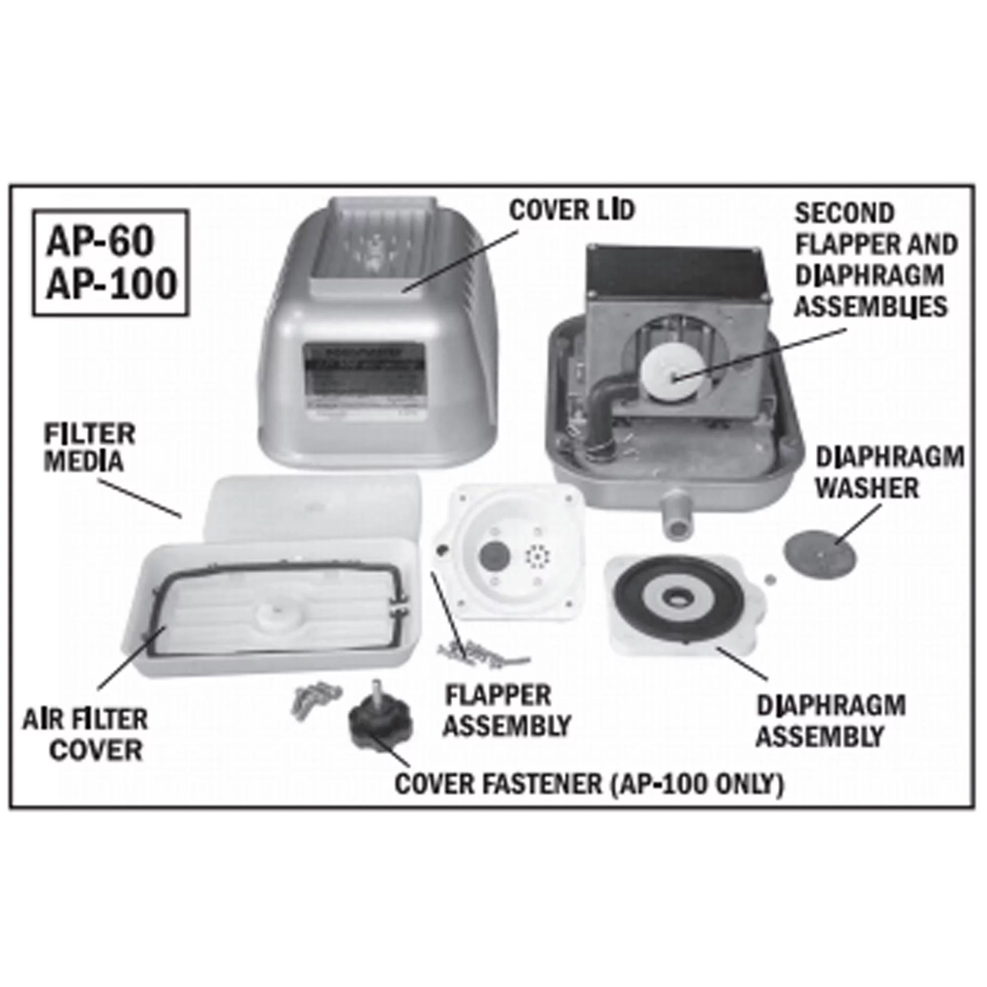 Pondmaster Supreme AP-100 Garden Pond Deep Water Air Pump w/ Diffuser | 04280
