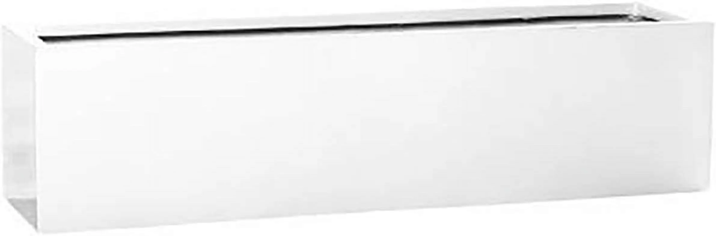Glossy White Rectangular Planter Box for Outdoor Plants -  Long Rectangle Modern Outdoor Flower – 8”H x 8”W x 31.5”L