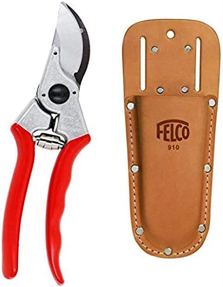 Felco 2 Bypass Pruner and Leather Holster (Bundle, 2 Items)