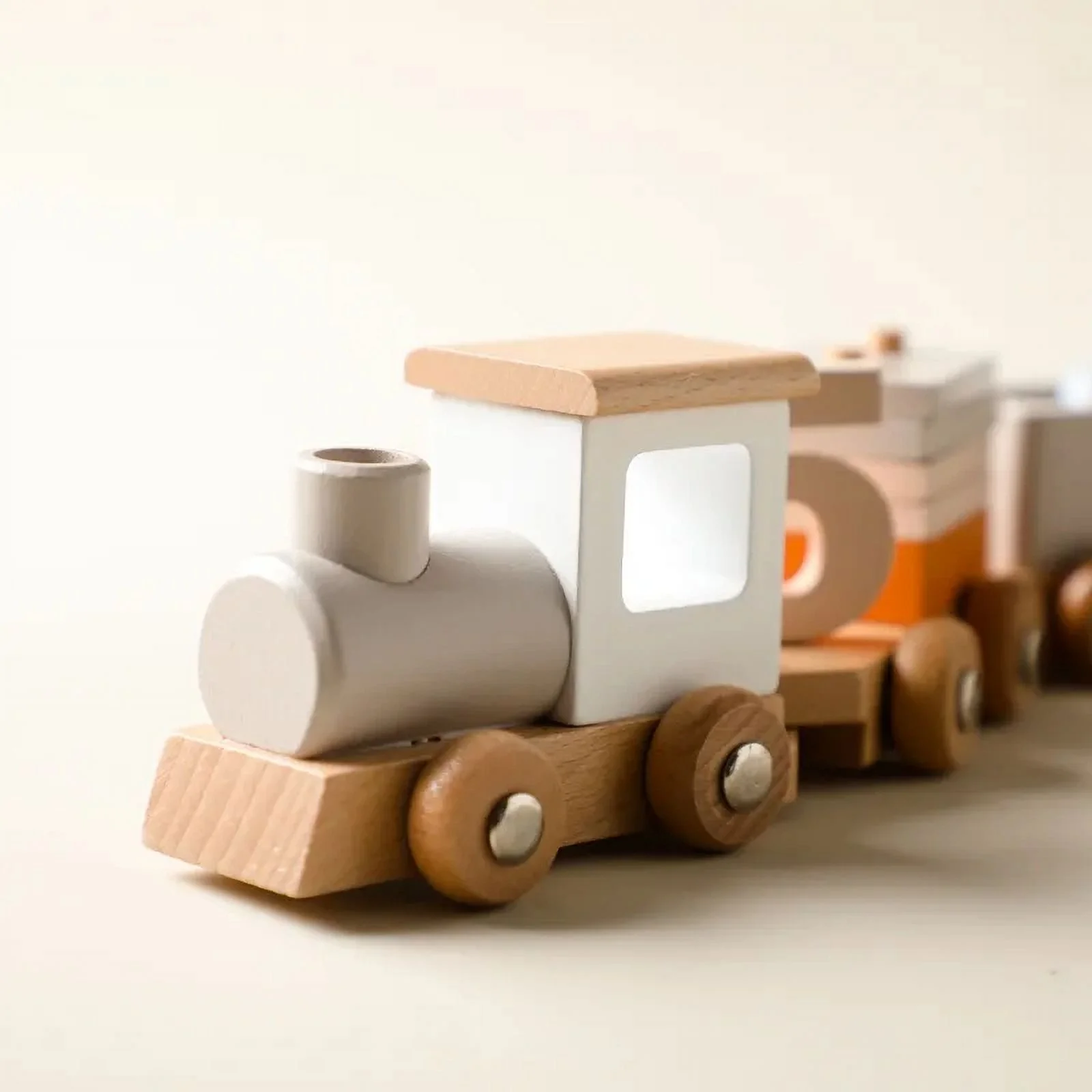 Wooden Train Birthday Toy Montessori Toys Baby Educational Toys Wooden Trolley Baby Learning Toys Number Of Wood Baby's Toys