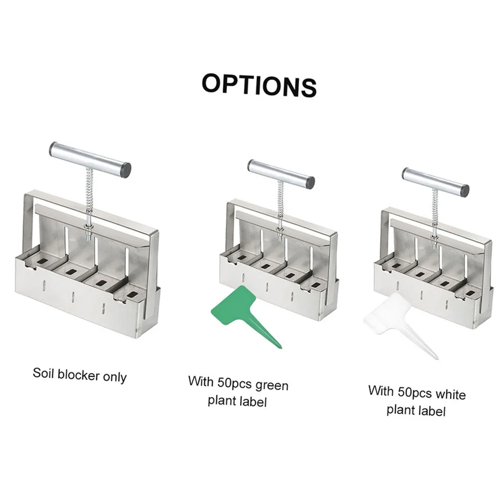 Nebublu Soil Blocking Tool with Dibbles Dibbers, Handheld Soil Block Maker for Garden Preparation