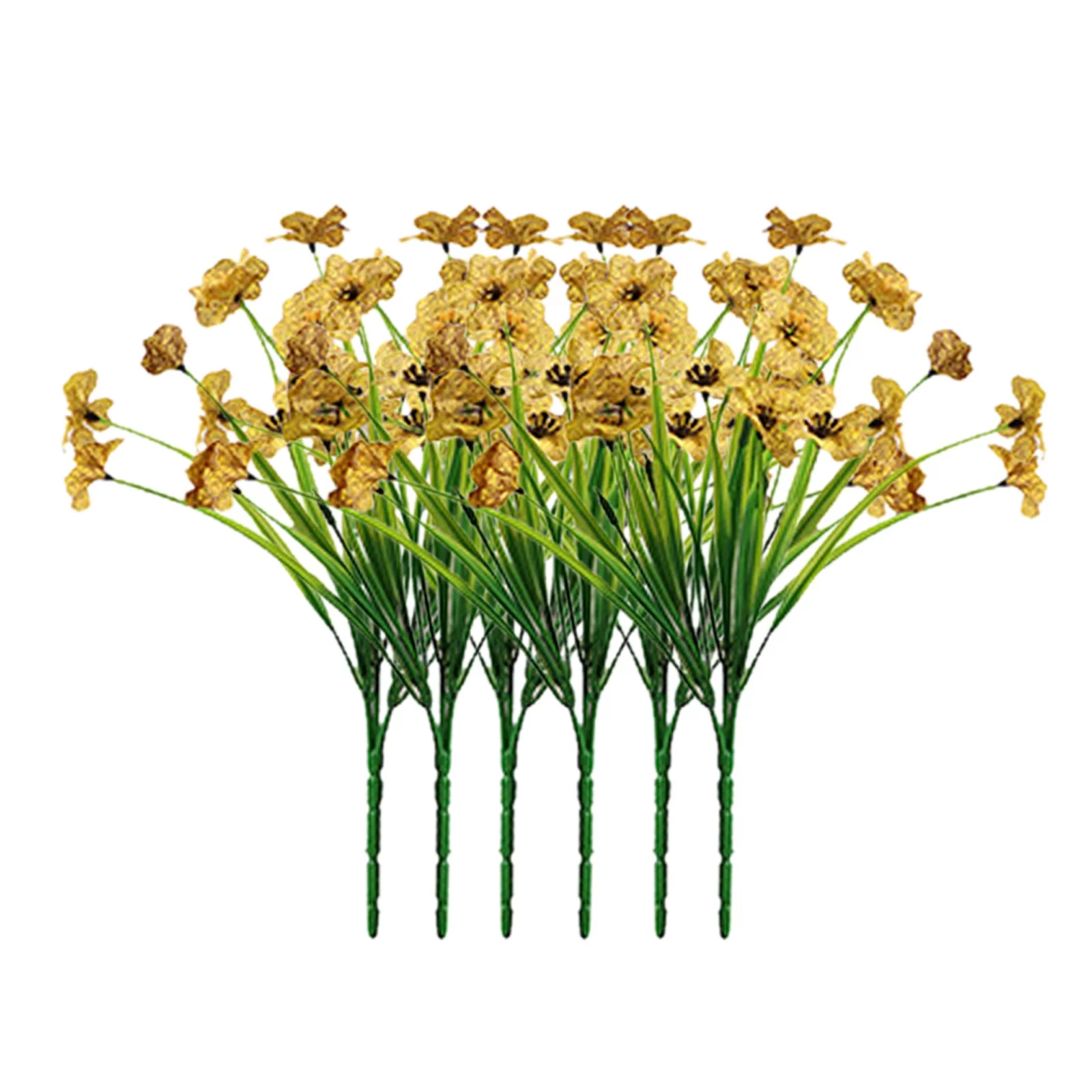 Yeetfub Artificial Flowers Silk Flowers 6PC Artificial Flowers Bouquet Decoration Bridal Wedding Flower Real Latex Home Artificial Flowers Set for Wedding Home Faux Flowers Bulk Gift for Mothers Day