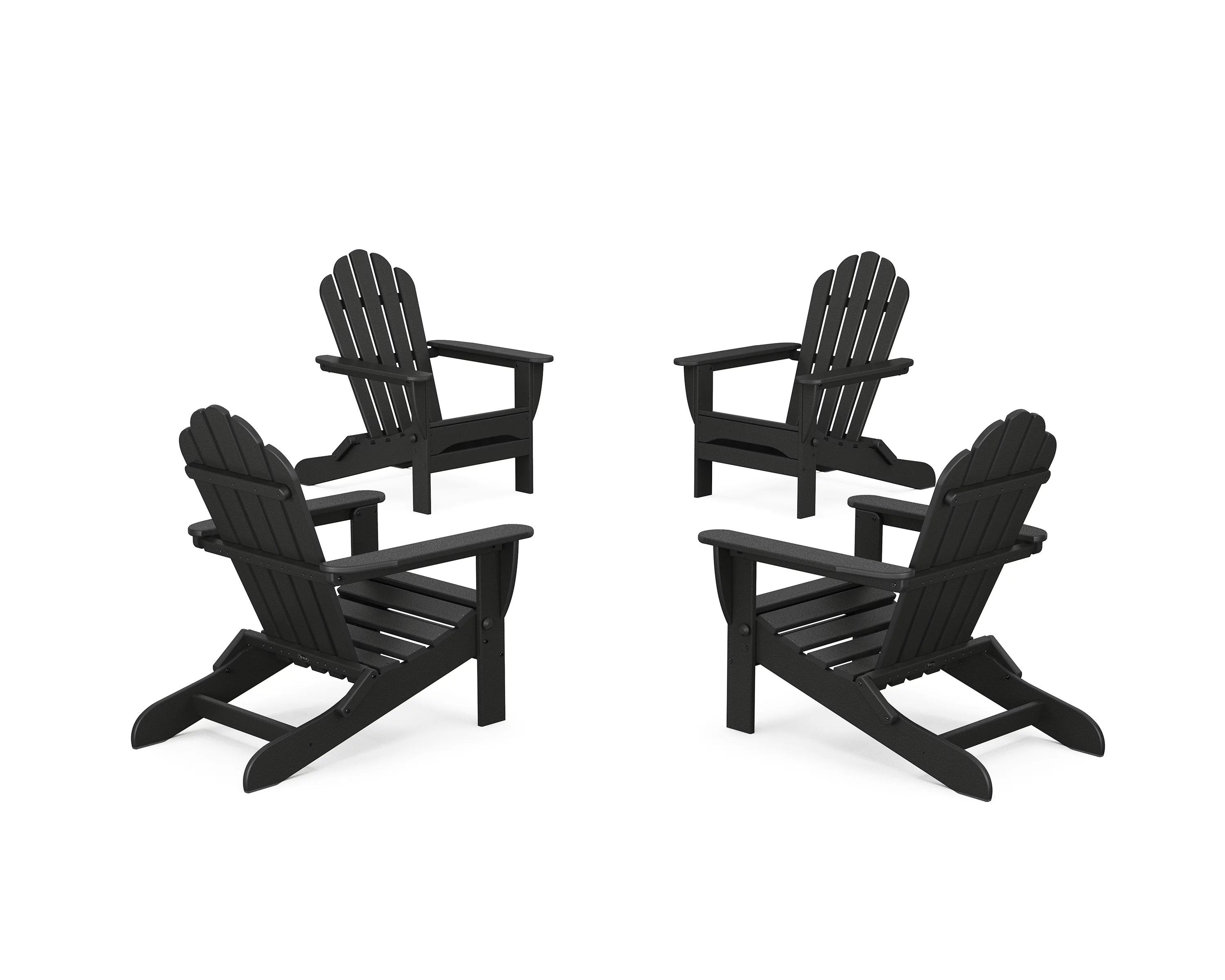 Trex® Outdoor Furniture™ 4-Piece Monterey Bay Folding Adirondack Chair Conversation Set in Charcoal Black