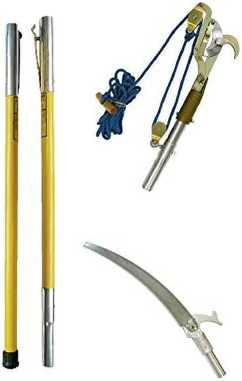 FG-Series Manual Pole Saw And Tree Pruner With Two 6-Foot Fiberglass Poles