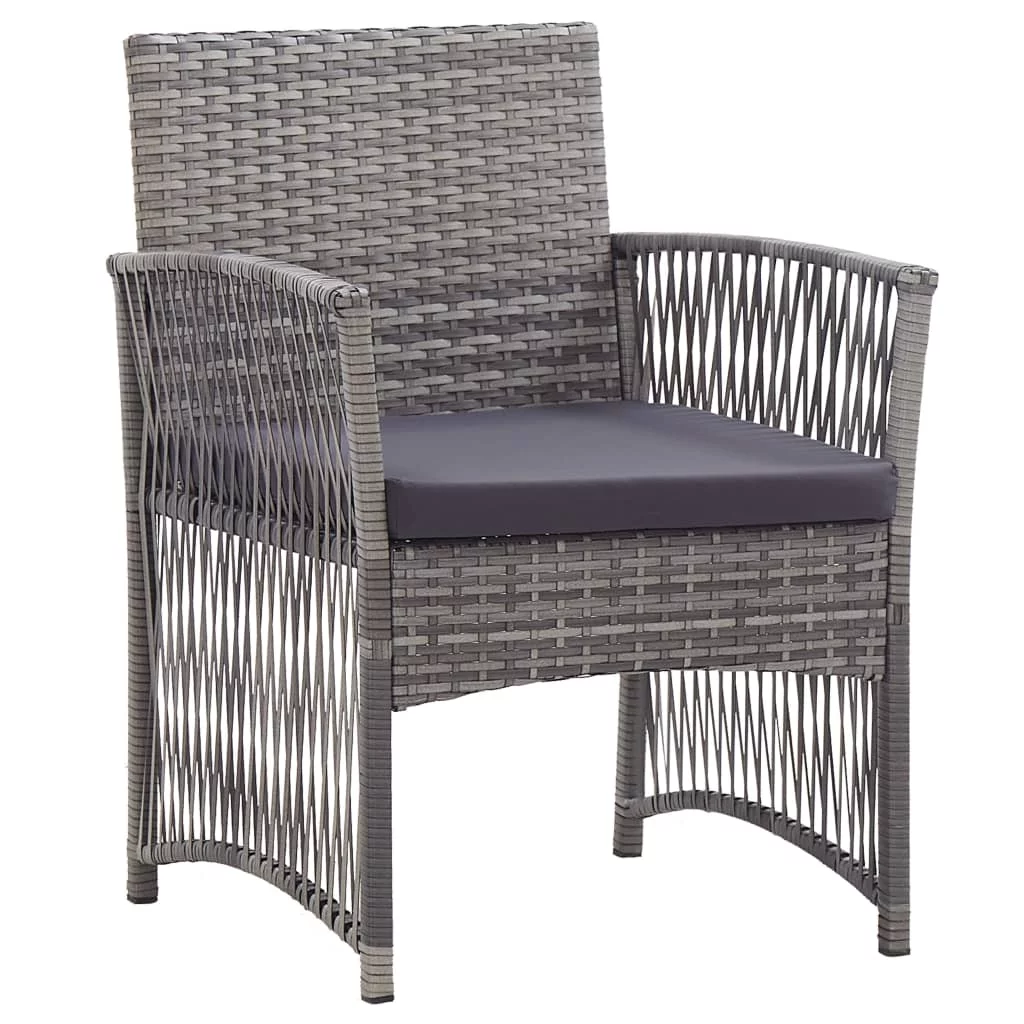 Aibecy Patio Armchairs with Cushions 2 pcs Anthracite Poly Rattan