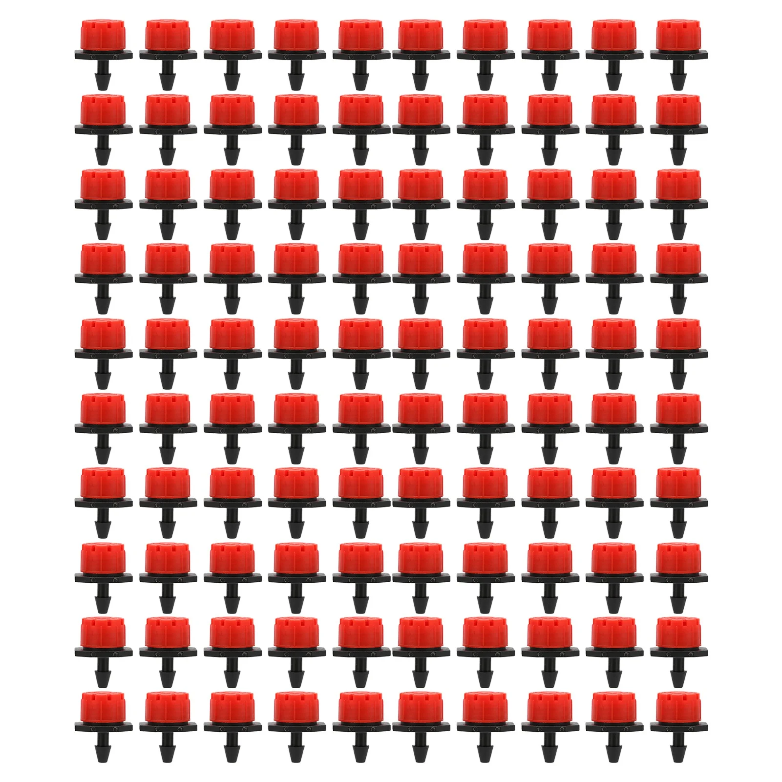 Jadeshay Sprinkler Nozzle 100PCS 360 Degree Adjustable Irrigation Sprinkler 1/4in Drip Irrigation Emitter for Watering System(red)