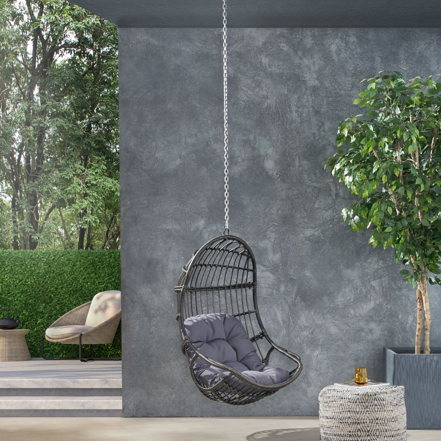 Luxuriously Comfortable and Stylish Berkshire Deluxe Outdoor Hanging Chair with 8ft Durable Chain for Relaxing in Garden or Patio  Perfect for Ultimate Outdoor Comfort and Style