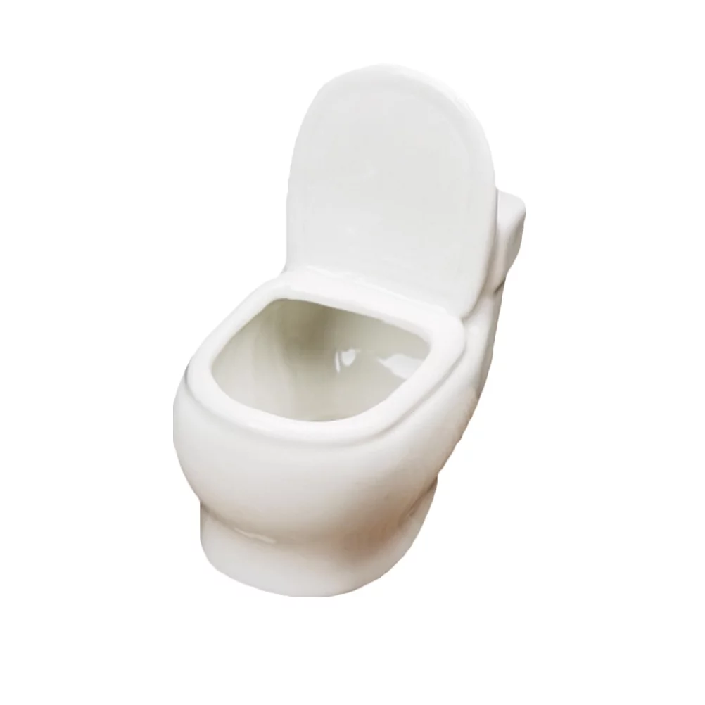 Guichaokj Creative White Ceramic Succulent Flower Pot Delicate Flower Pot for Home Use Closestool Design Flower Pot Without Plant