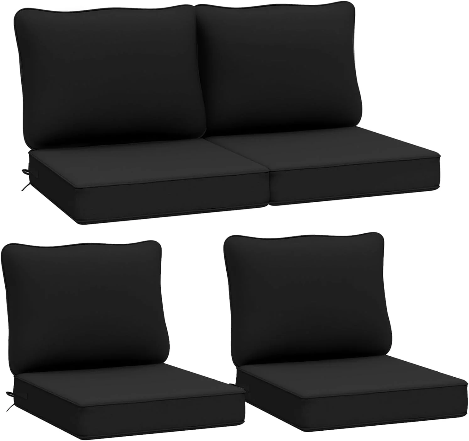 AAAAAcessories Outdoor Deep Seat Cushions for Patio Furniture, Waterproof Replacement Patio Chair Cushions, 24 x 24 x 5 inch, Navy Blue