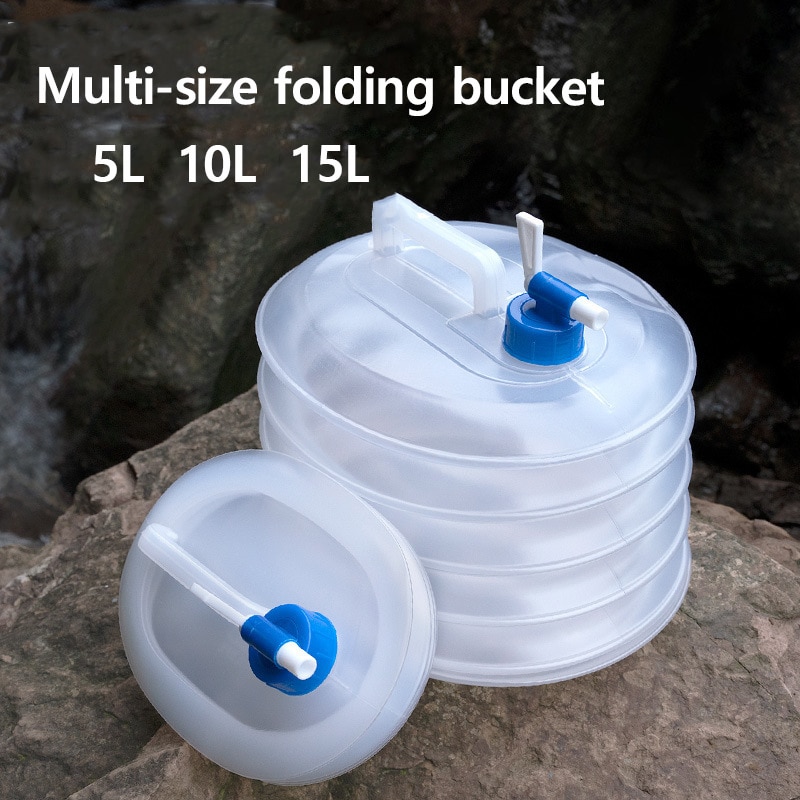 5/15L Collapsible Water Container Outdoor Hiking Fishing Foldable Water Bag Camping Water Tank Bucket