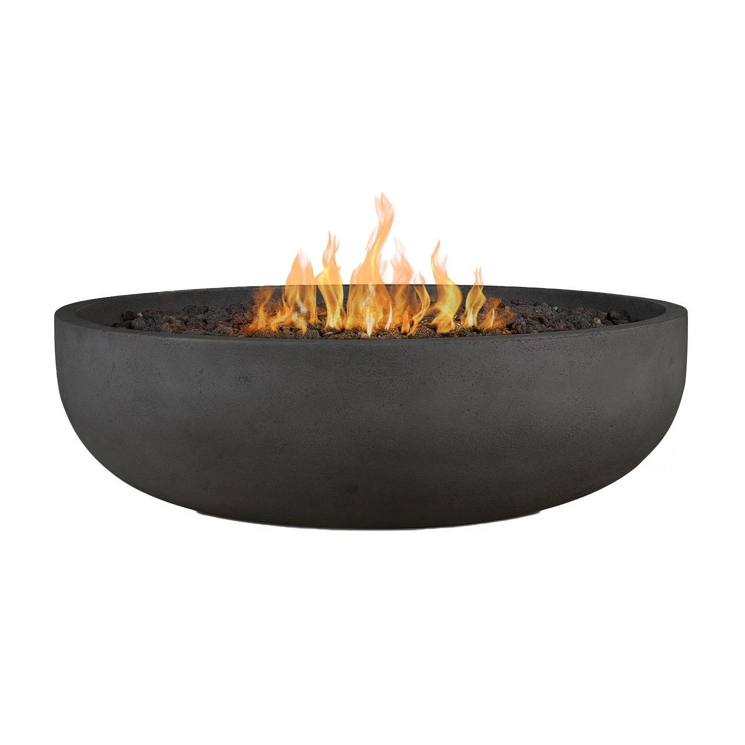 Grand Lake 48 Inch Round Concrete Natural Gas Fire Bowl in Gray By BBQGuys Signature