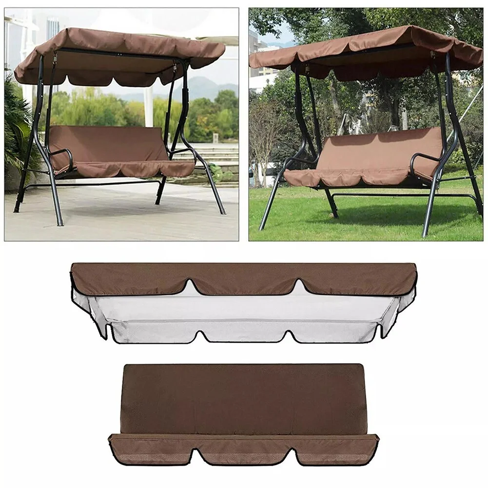 Garden Swing Canopy Seats Replacement Set 3 Seats Covers + Swing Canopy Cover