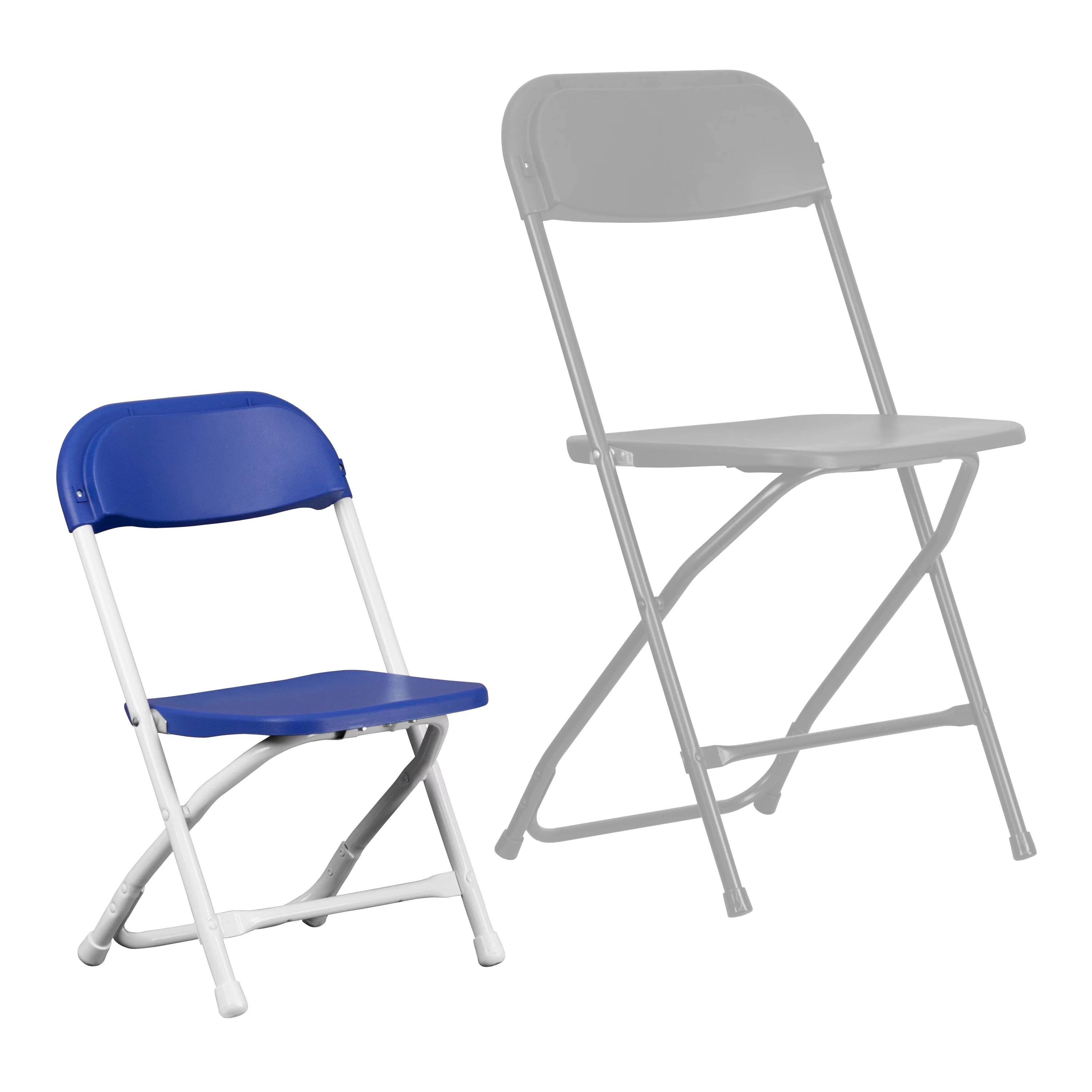BizChair 10 Pack Kids White Plastic Folding Chair