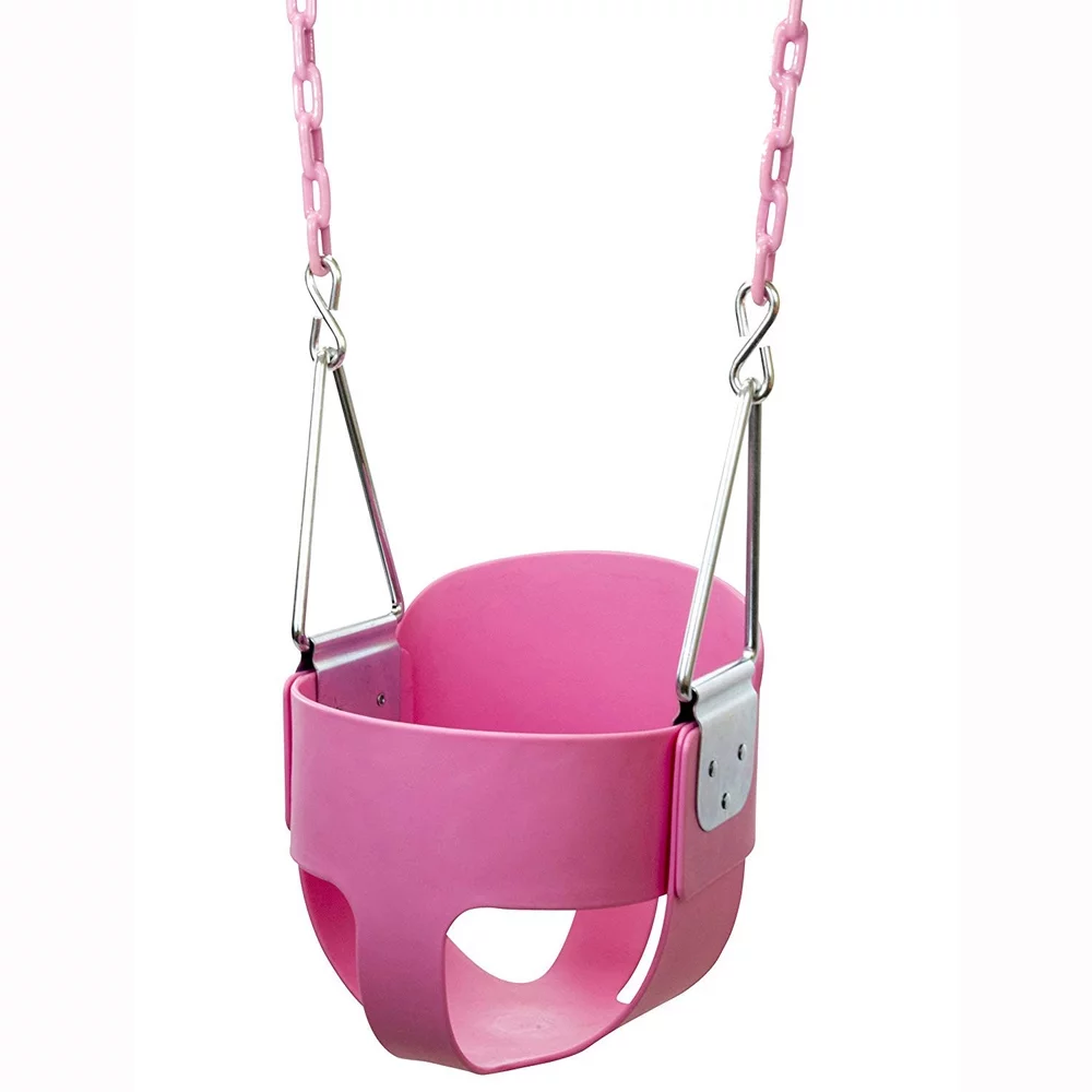 SalonMore Toddler Swing,High Back Full Bucket Seat,Swing Set Accessories,Pink