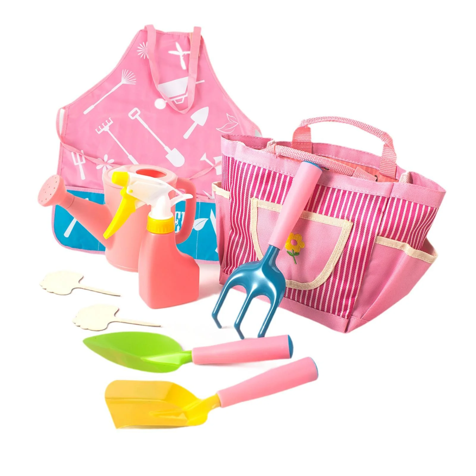 Gazechimp Kids Gardening Tool Set Garden Apron Plant Tools Set for Outdoor 10 Pieces in 1 Set