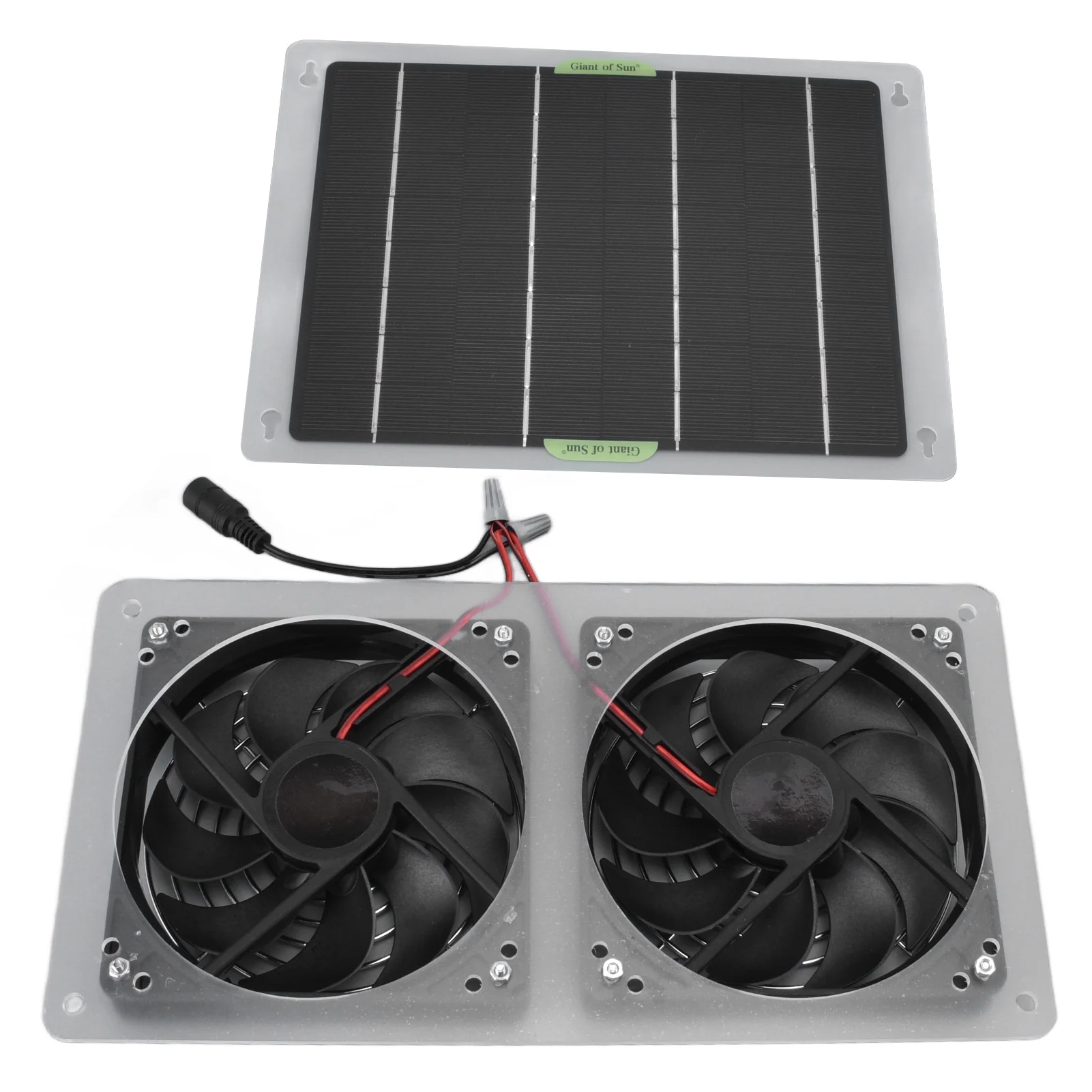 Solar Panel Fan Kit 100W 12V Waterproof Portable Dual Exhaust Fan Solar Panel Set for Home Greenhouse