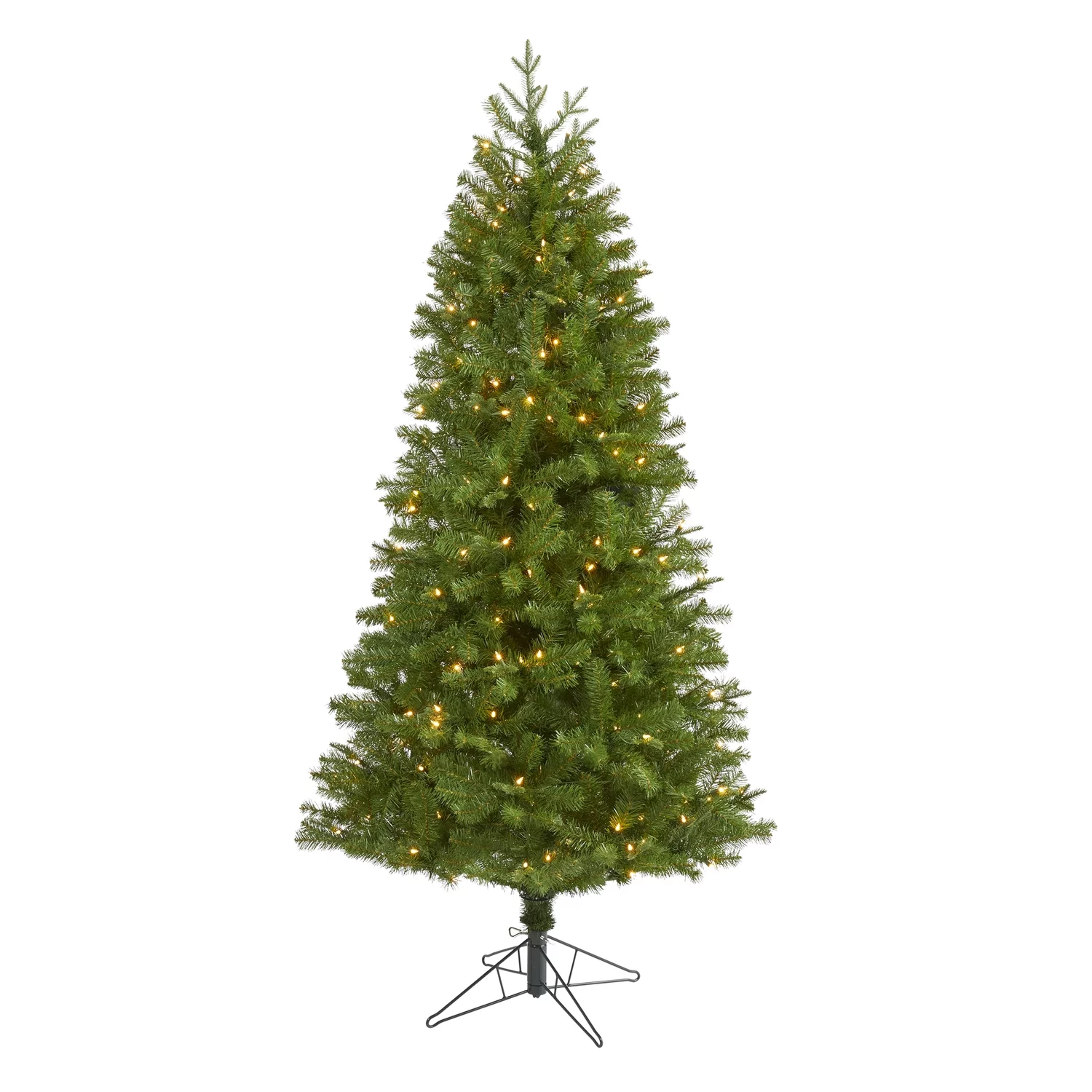 Nearly Natural 6.5' Pre-Lit Vancouver Spruce Artificial Christmas Tree, Warm Clear LED Lights