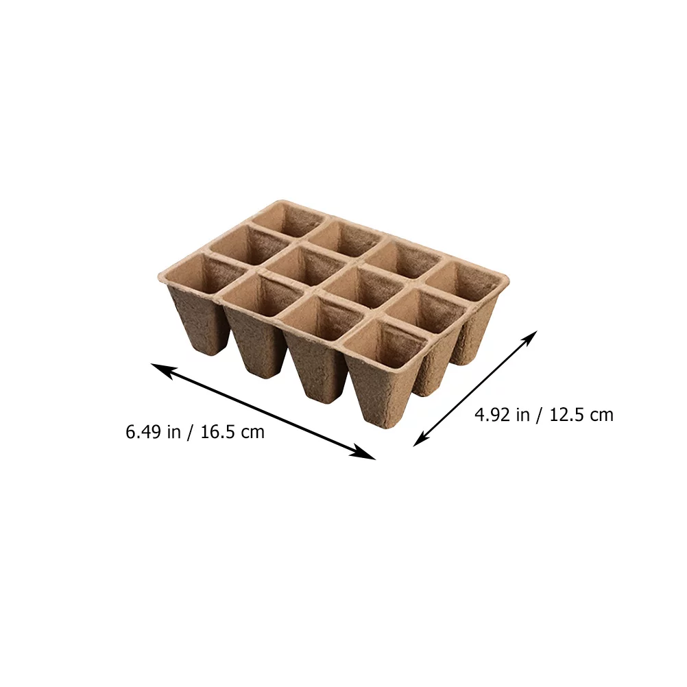 Guichaokj 10pcs 12-Hole Growing Tray Paper Pot Plant Herb Nursery Cup