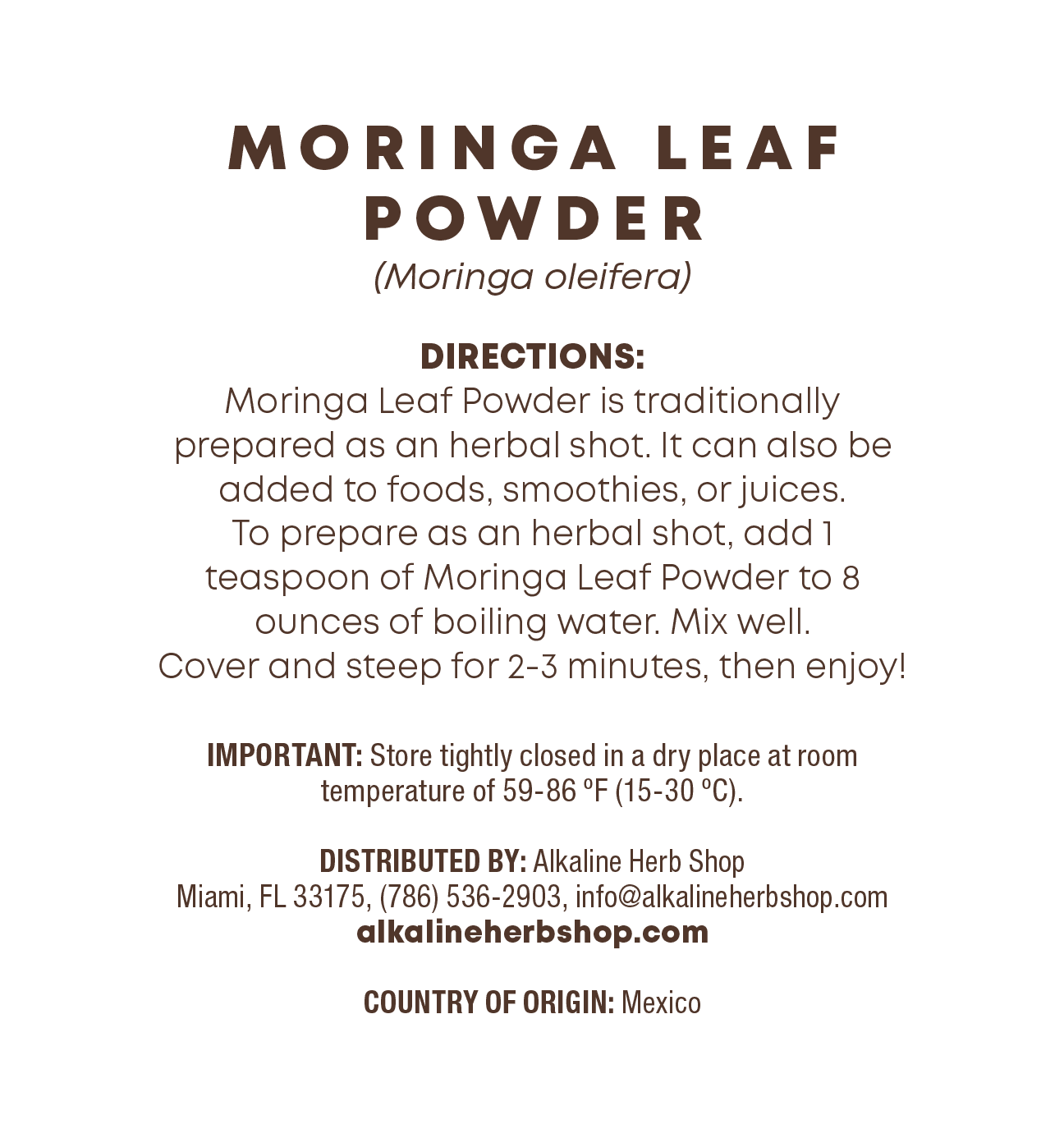 Just Herbs: Moringa Leaf Powder