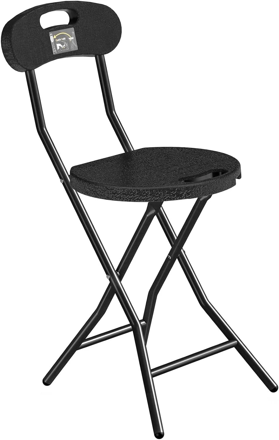 DSZBNUIO Folding Stool  1 Pack 18 inch Folding  Stool with Backrest and Handle  Foldable Stools for Adults Up to 450lbs  Collapsible Round Folding Counter Height Stool Chair for Camping K