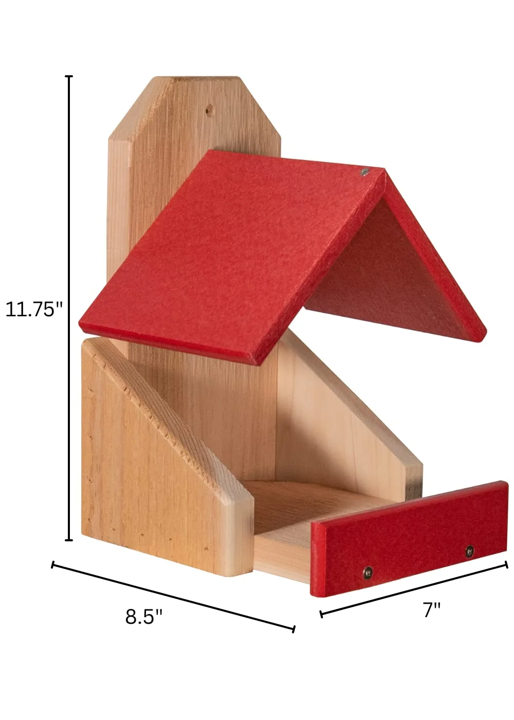 JCs Wildlife Cedar Robin Roost Birdhouse with Recycled Poly Lumber Roof (Red)