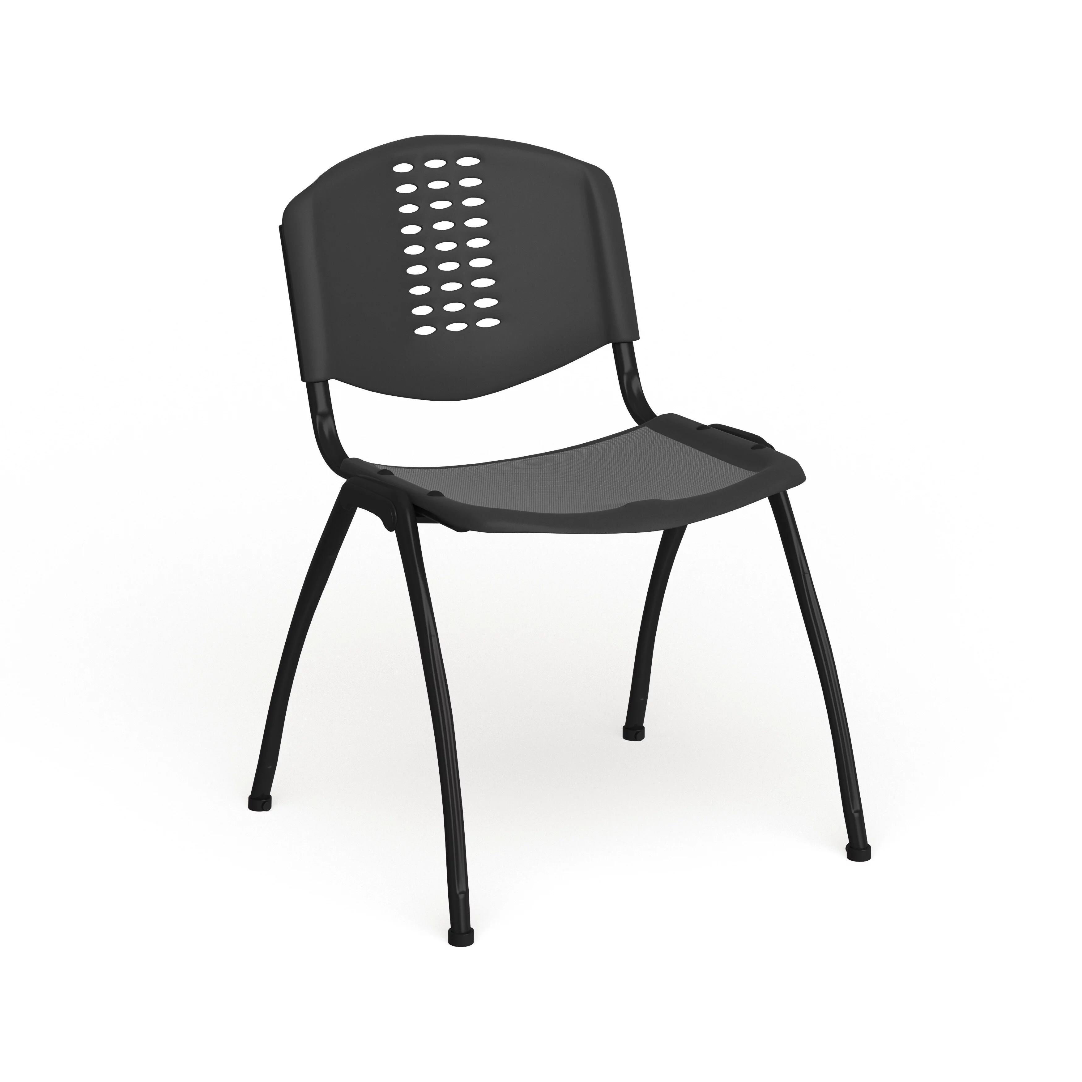 Flash Furniture 880 lb. Capacity Plastic Stack Chair with Oval Cutout Back and Frame