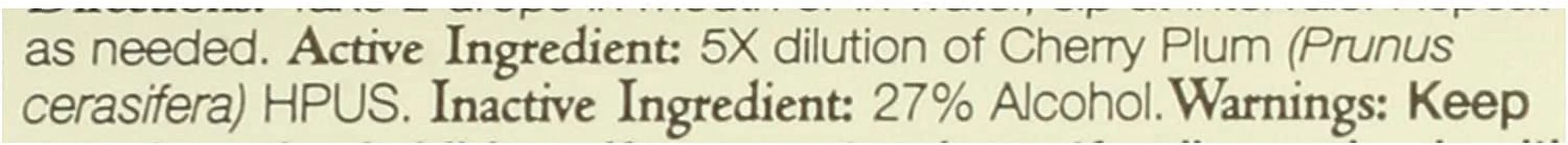 Bach Original Flower Essences For Nervous Tension, Cherry Plum 0.7 Oz