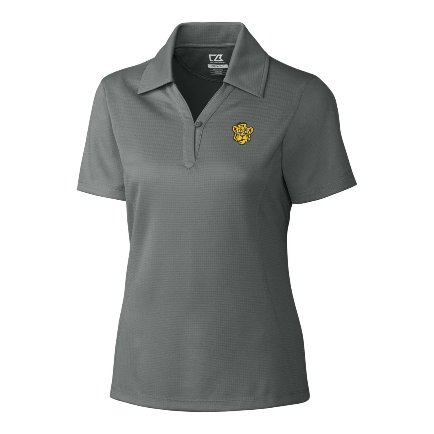 Women's Cutter & Buck Steel Missouri Tigers CB DryTec Genre Textured Solid Polo