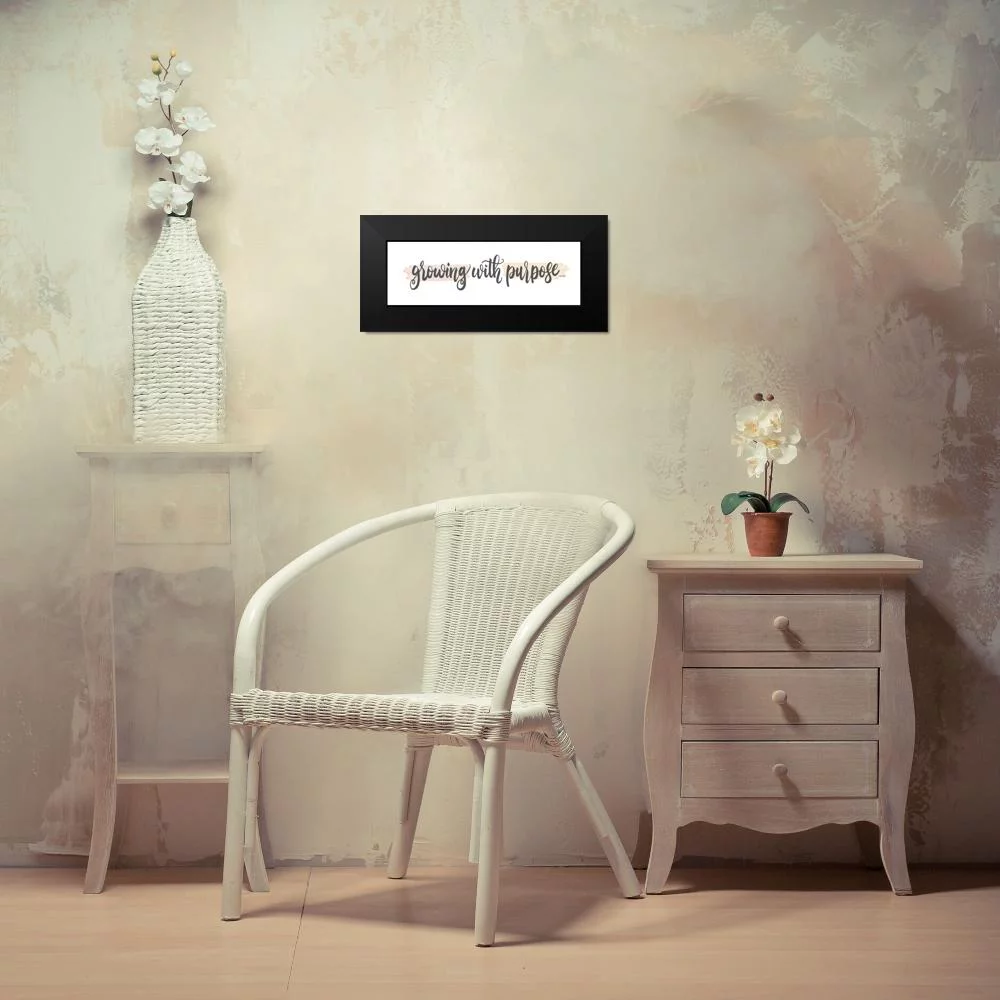 House Fenway 14x7 Black Modern Framed Museum Art Print Titled - Growing with Purpose