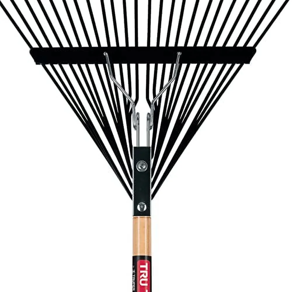 Truper 30480 Steel Leaf Rake 24 Tines - 24-Inch Head, 54-Inch Wood Handle