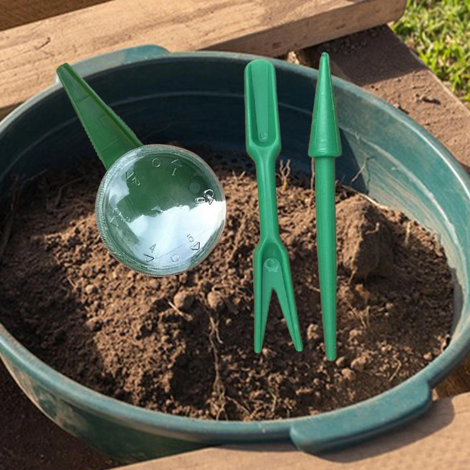 koolsoo 3Pcs Sowing Seed Dispenser Set Handheld Garden Flower Plant Grass Seeder Tool Garden Hand Tool Small Hand Planter Seeder Tool