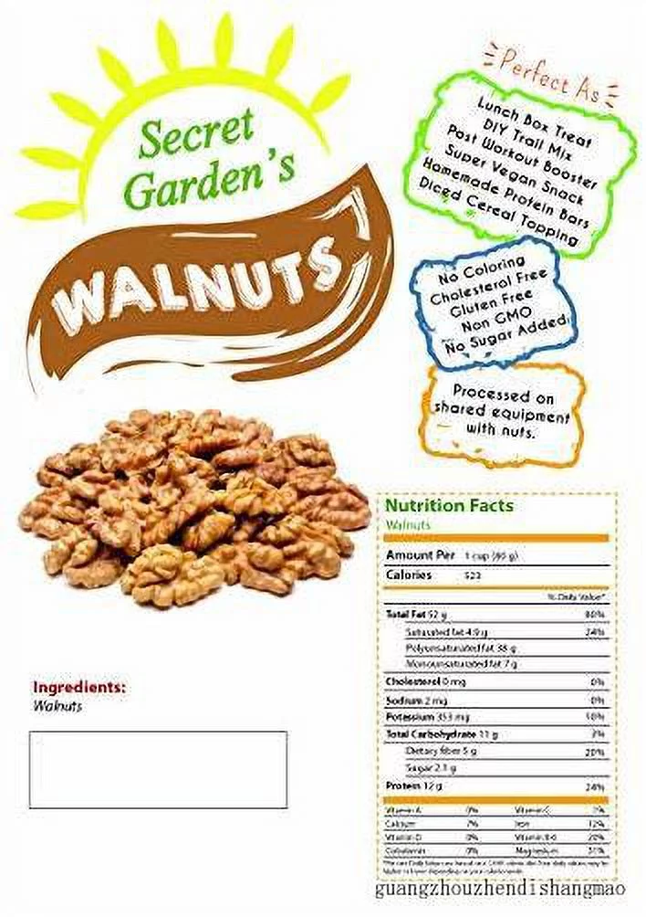 california walnuts,natural, no shell halves and pieces packed in resealable bags(2 lb)